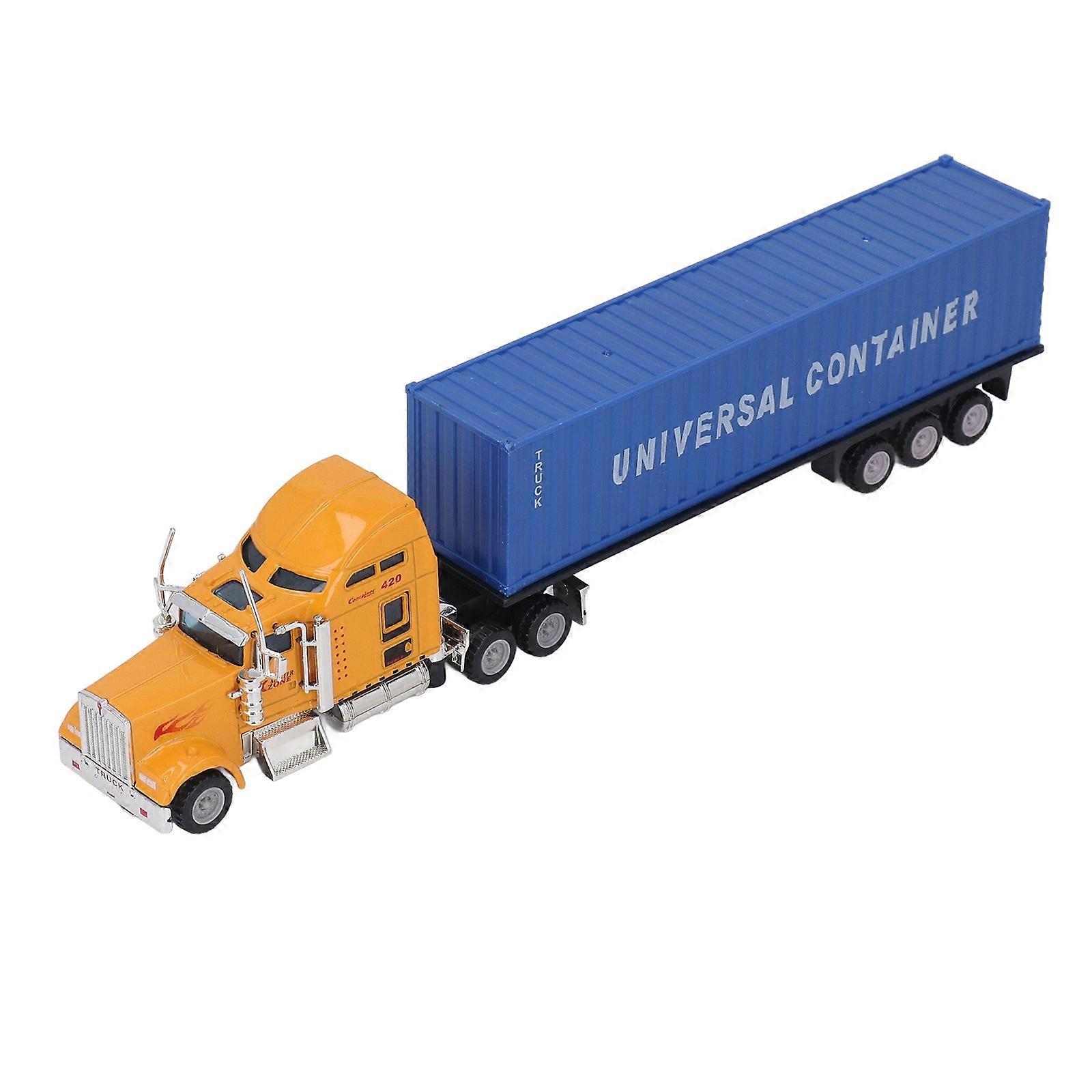 1:65 Container Truck Toy Alloy Shell Vivid Container Tractor Trailer Model
