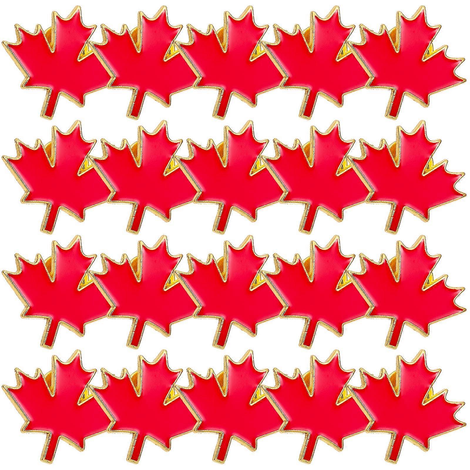 Red Metal Maple Leaf Brooch for Decoration 180Pcs Clothes Badges