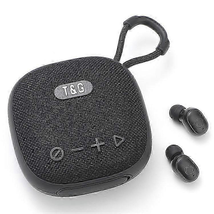 T&G TG813 2-in-1 TWS Wireless Speaker Bluetooth Earphone Stereo Sound Subwoofer Supports TF Card Playback