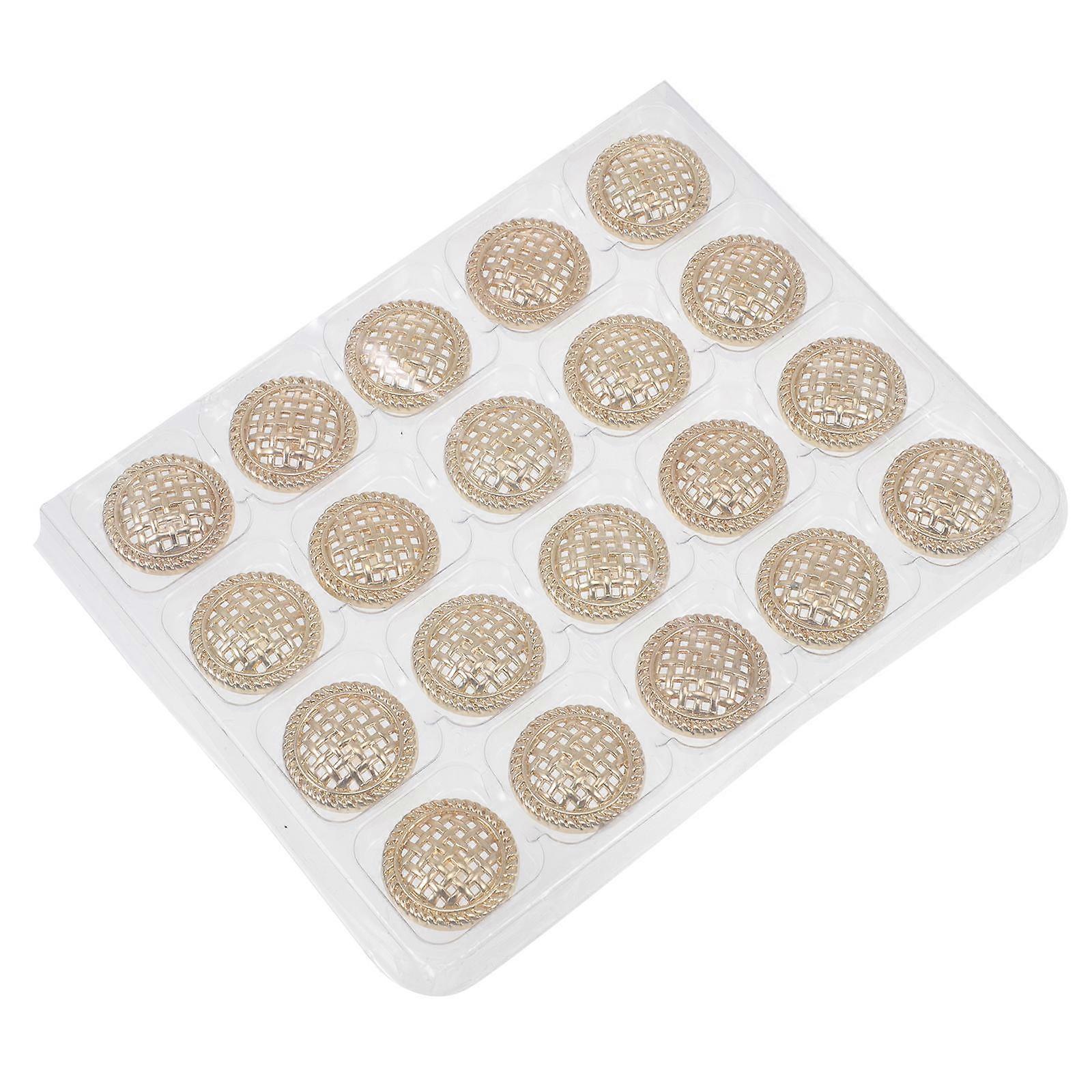 20Pcs Golden Hollow Buttons for Coat Sewing Buttons in Retro Style