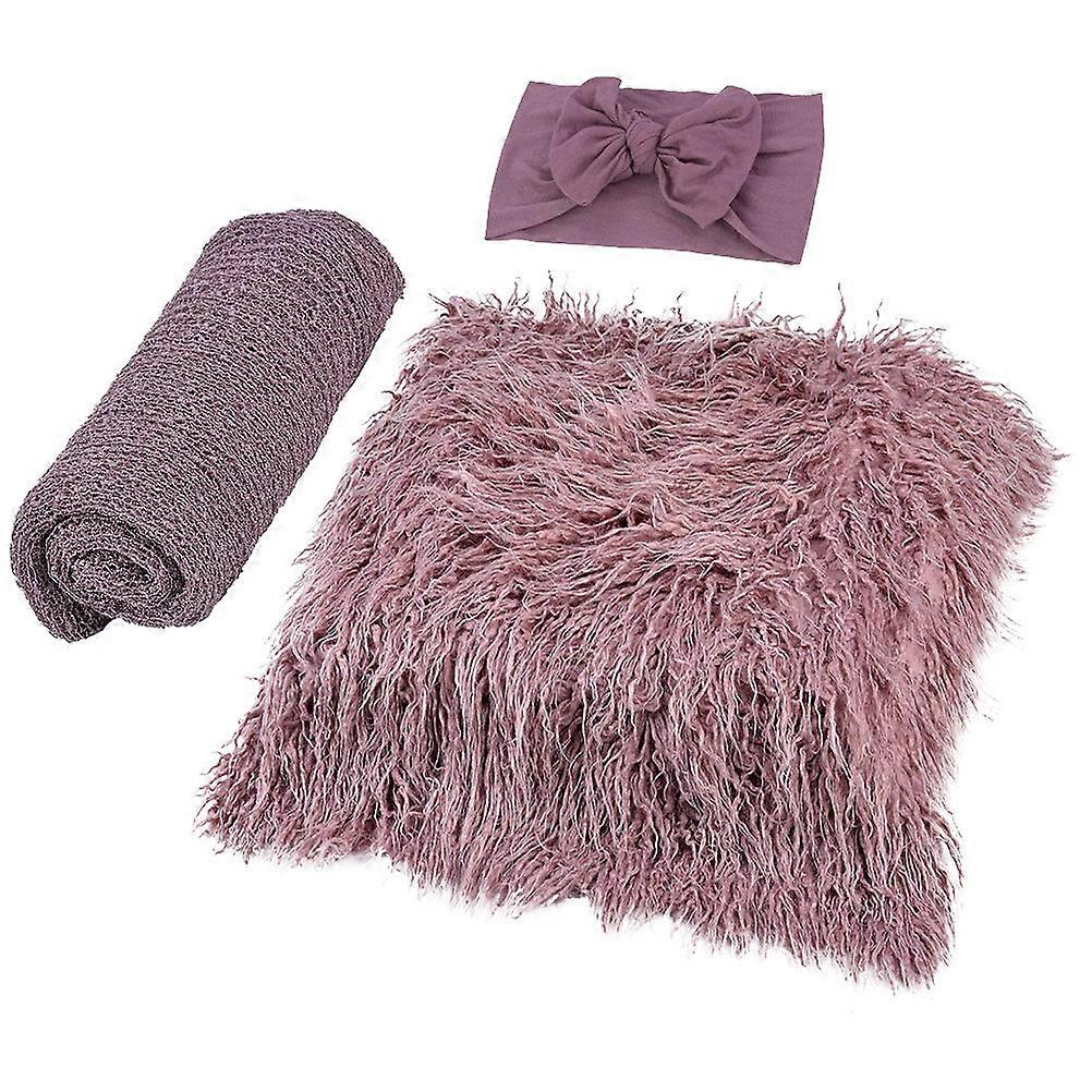 Purple Baby Photography Prop Blanket Set for Photography Use 1Set Kit