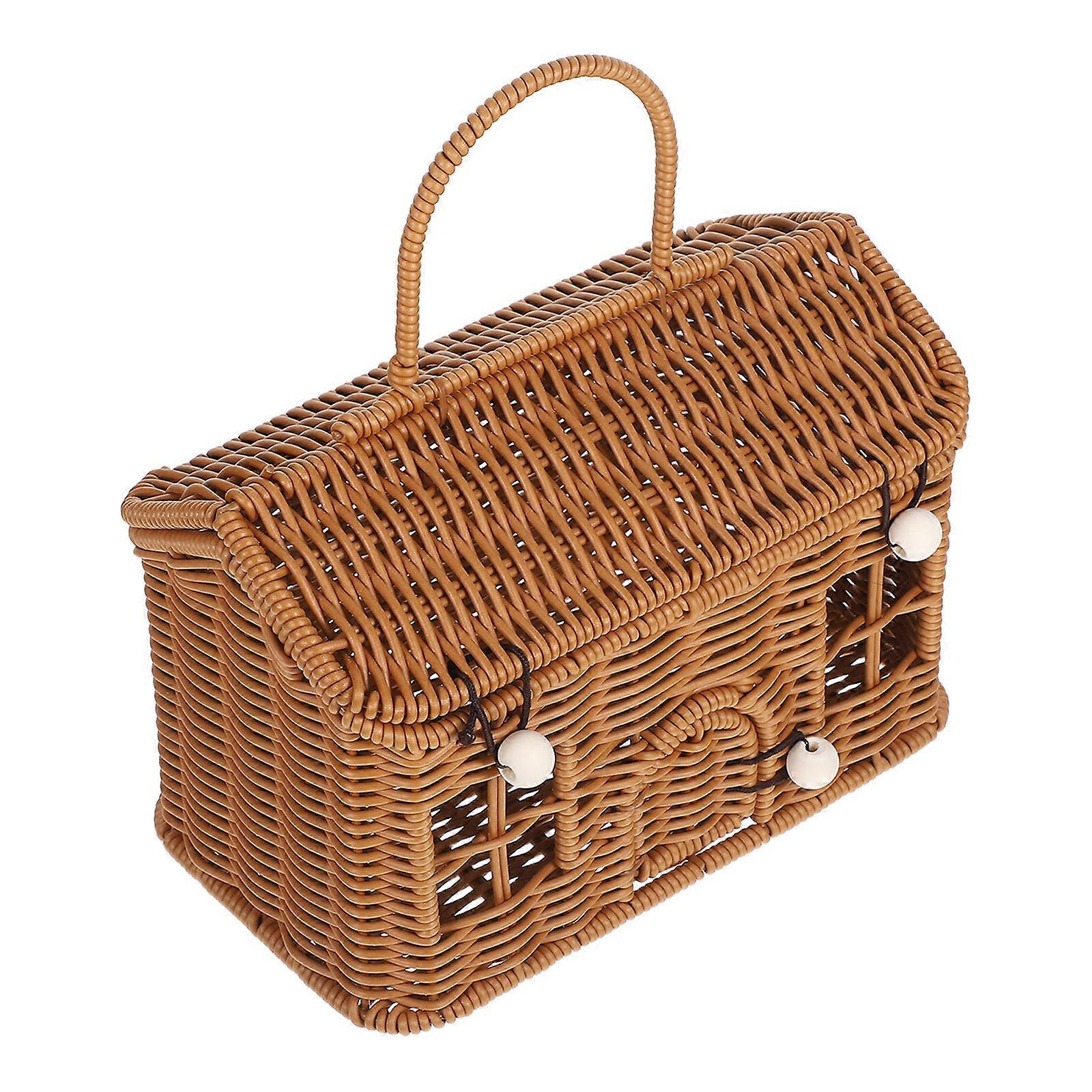 Large-Capacity Picnic Basket for Storage 3Pcs Woven Handheld Vegetable Basket