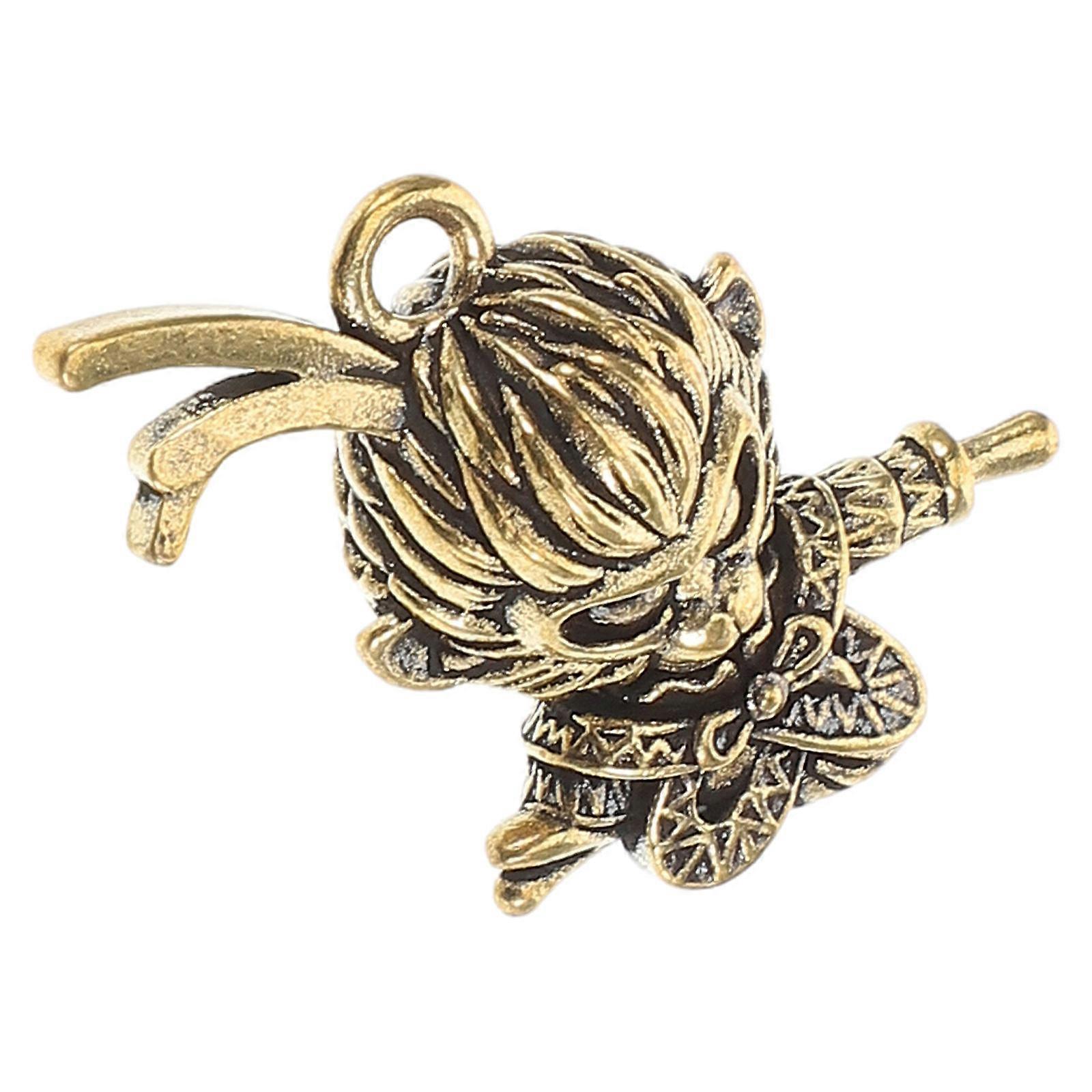 Brass Monkey King Charm Figurine for Jewelry Making 4Pcs