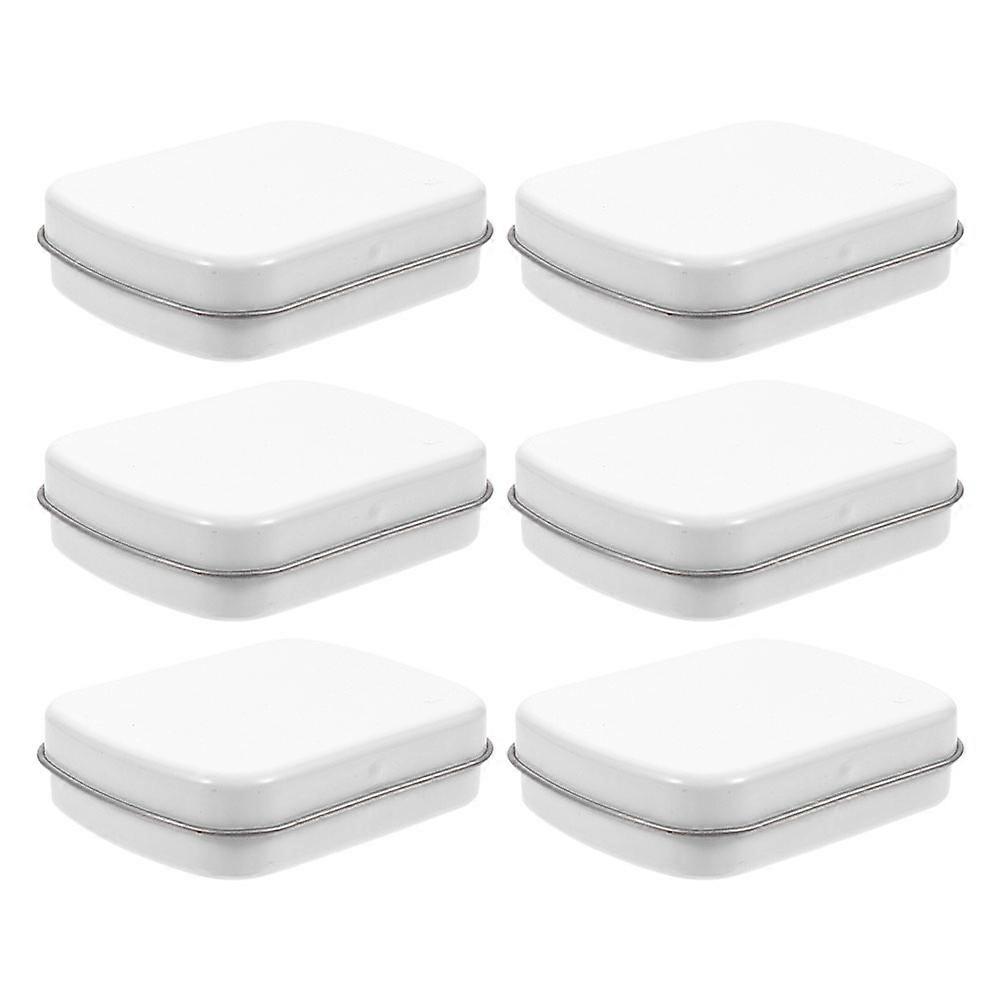 Mini Tin Box with Lid for Portable Jewelry Storage 30Pcs Compact White