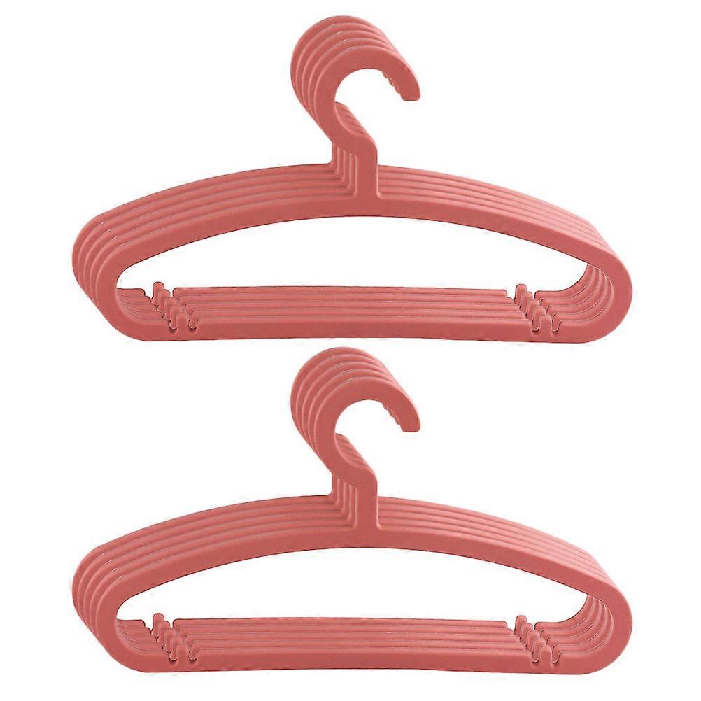 Plastic Clothes Hanger Red for Home Use Non-Skid 20Pcs Set