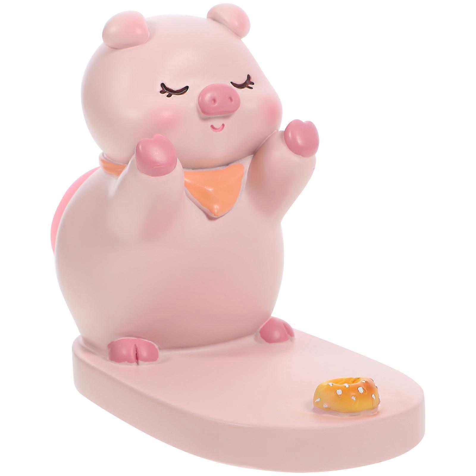 4Pcs Desktop Phone Support Bracket In Pig Shape Designed For Cellphone Users With Non-Slip Base