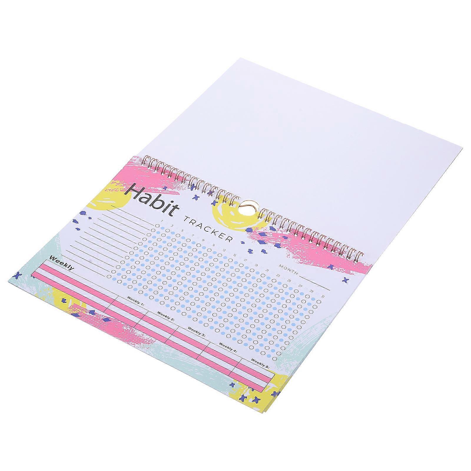 Habit Tracker English Spiral Planner for Monthly Tracking 4Pcs Set