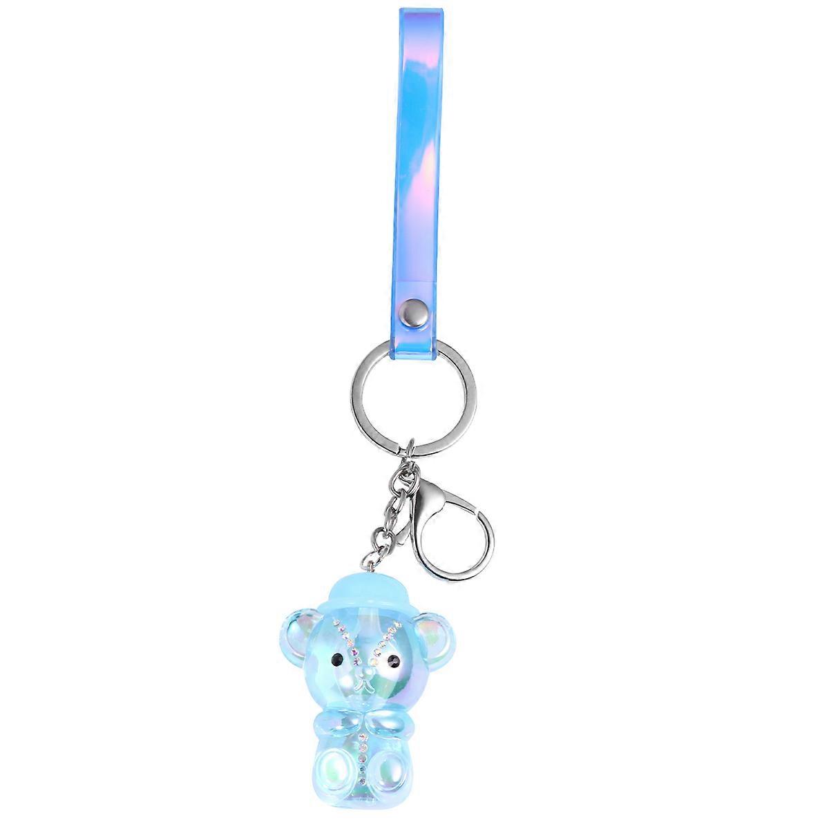 Blue Acrylic Bear Keyring for Hanging Keys 2Pcs Cute Bear Pattern