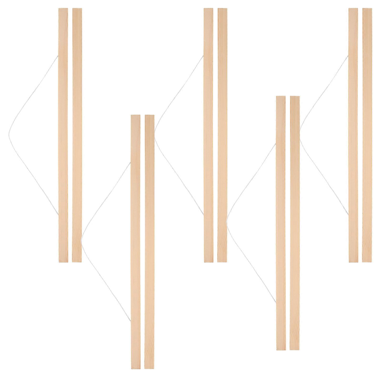 Scroll Hanger 5Pcs Wooden Painting Display Frames For Post-Production Work With Khaki Color Design