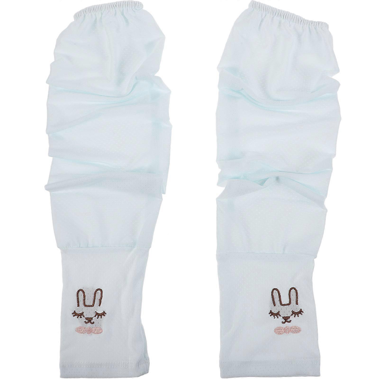 Cooling Effect Arm Sleeves for Biking Sky-Blue Breathable Reusable Material 1 Pair