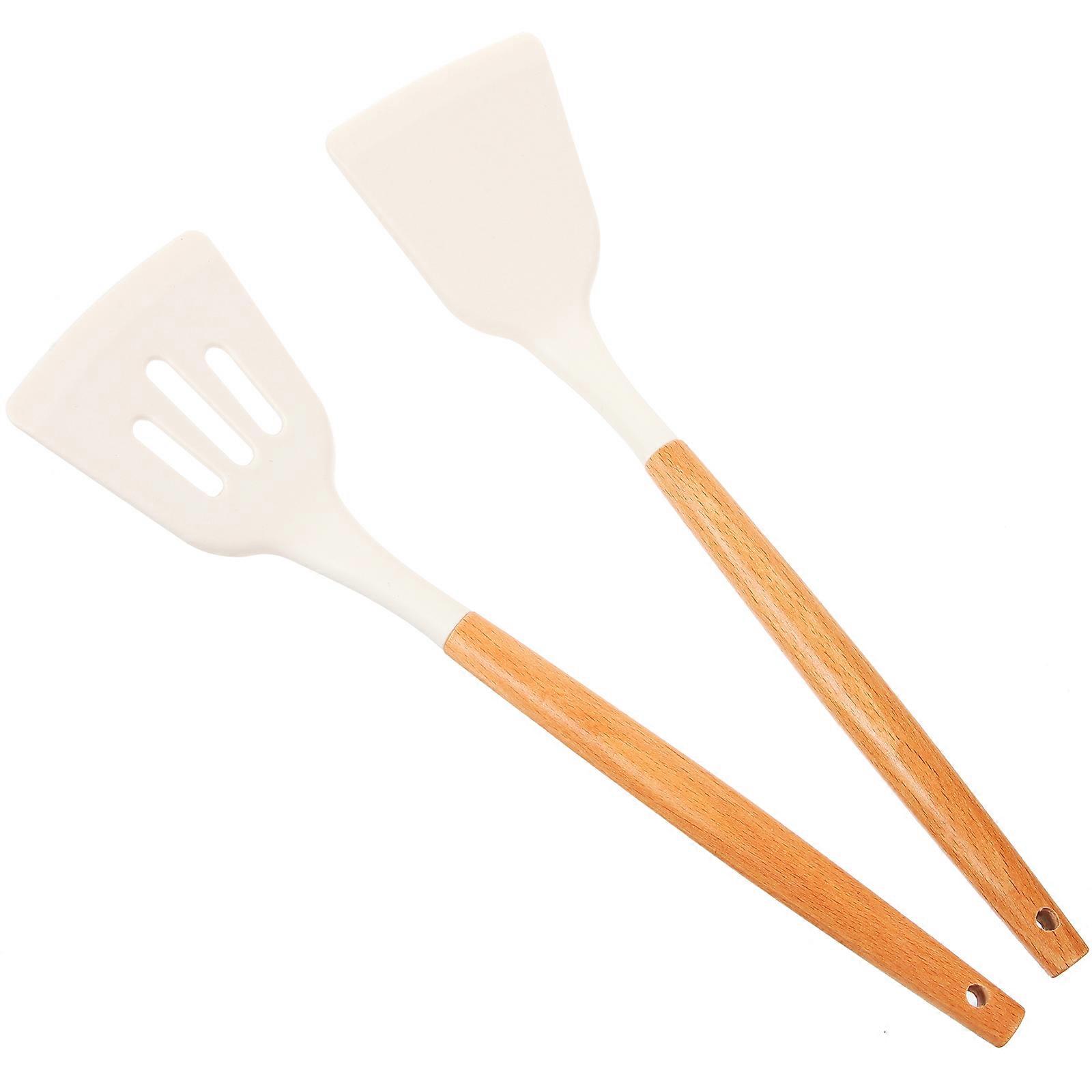 Kitchen Silicone Spatulas for Cooking with Wood Handle 6Pcs Set