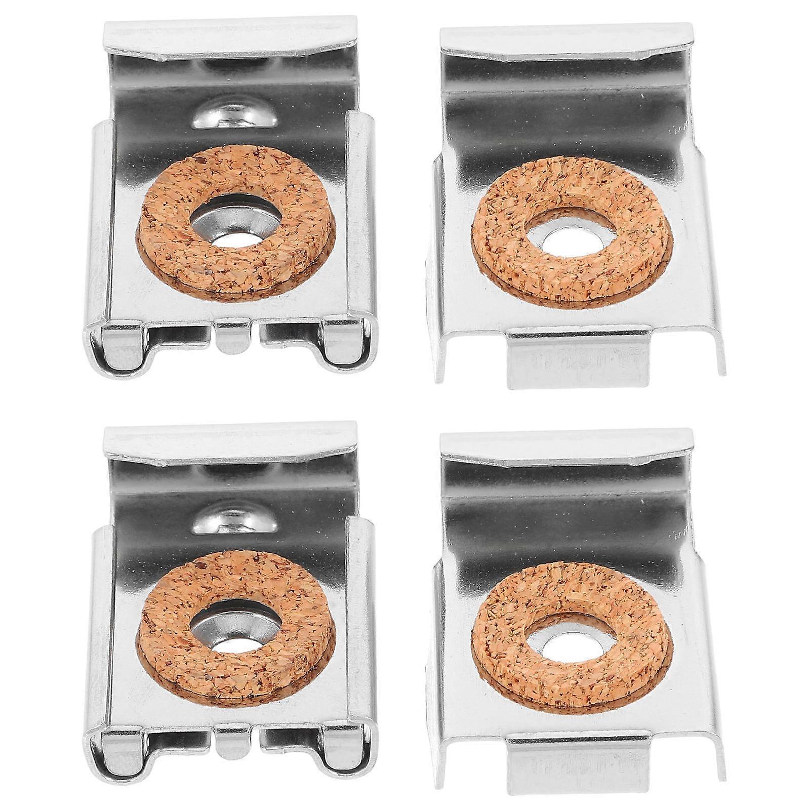 Mirror Clips Stainless Steel for Versatile Use 1Set Silver Square Brackets