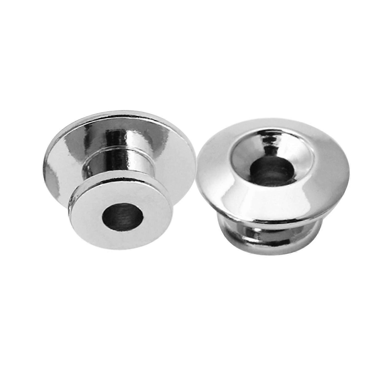 Guitar Strap Button Mushroom Head for Secure Strap Lock 6Pcs Silver