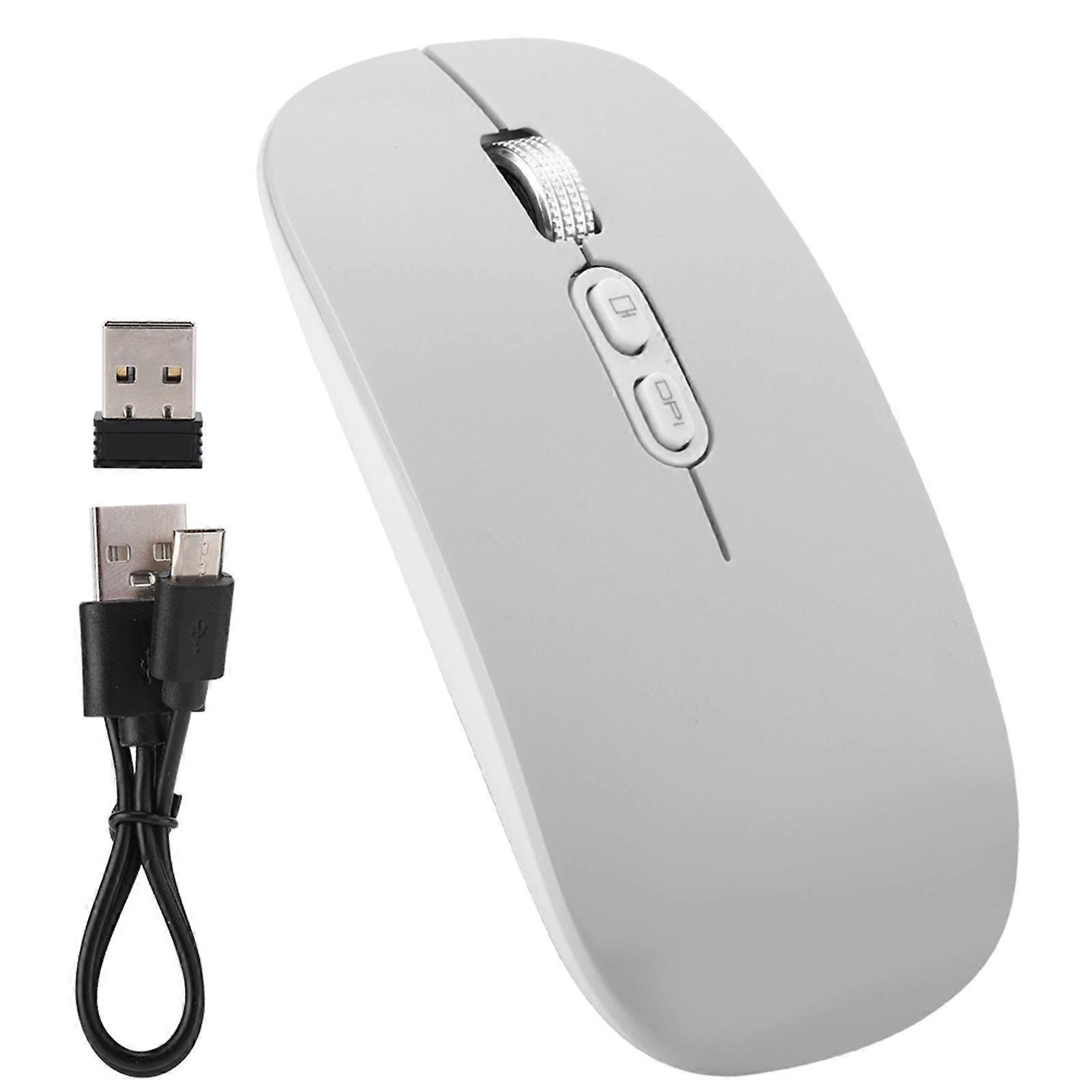 2.4Ghz Wireless Rechargeable Mouse Mute Ergonomic Computer Optical Mice for Home OfficeSilver