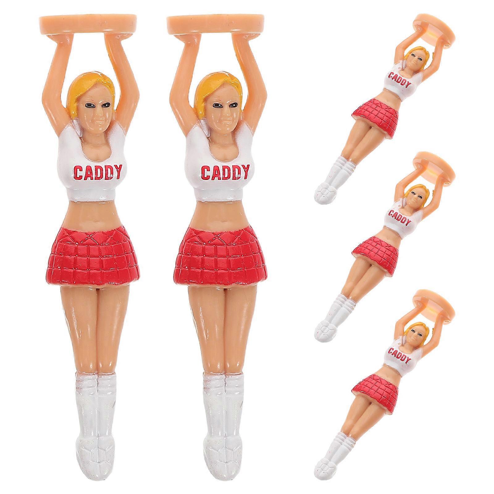Plastic Golf Tees with Cheerleader Design for Golf Training 10Pcs