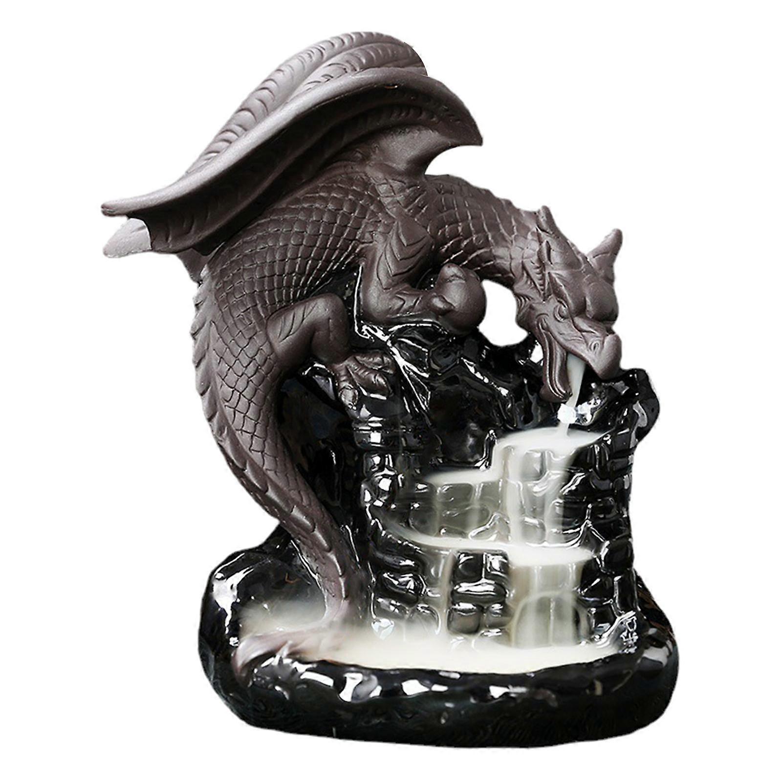 Backflow Incense Burner Dragon Waterfall Incense Burner for Table Meditation