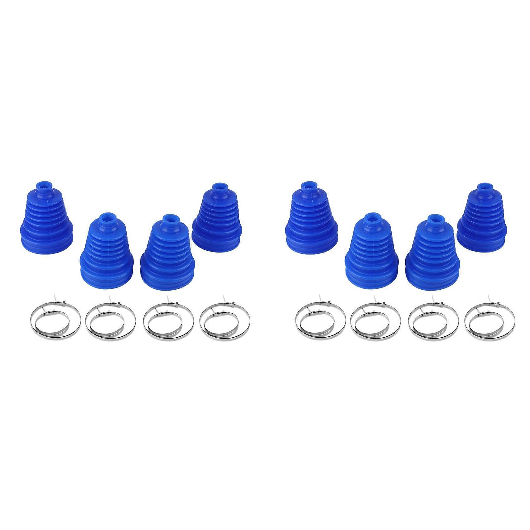 8Sets Car Silicone Constant Speed Dust Cover Universal Ball Round Clamp Track Connector Kit CV Boot Replacement