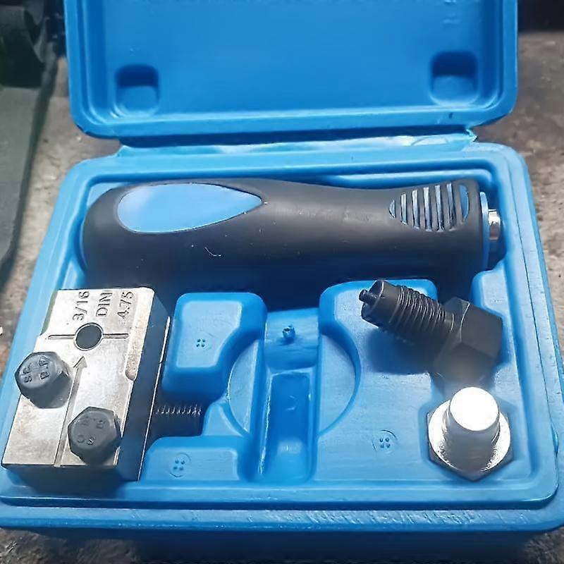 1 Set Universal Car Brake Line Flaring Tool Kit, Precision Automotive Brake Wire Crimping Tool, 3/16 Inch Double-Sided Flare Tool Set, 45-De