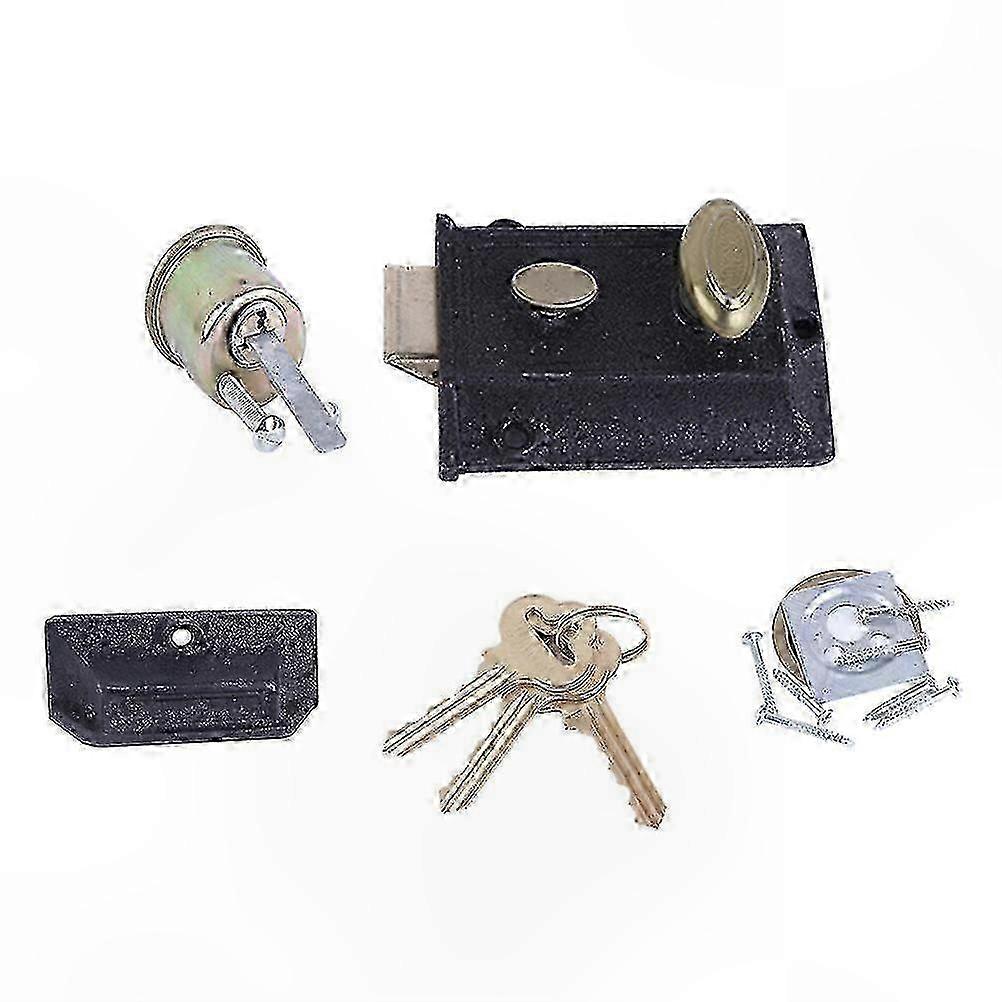 Classic Cast Iron Door Lock for Spring Outer Entry, Durable and Secure Anti-Theft Design