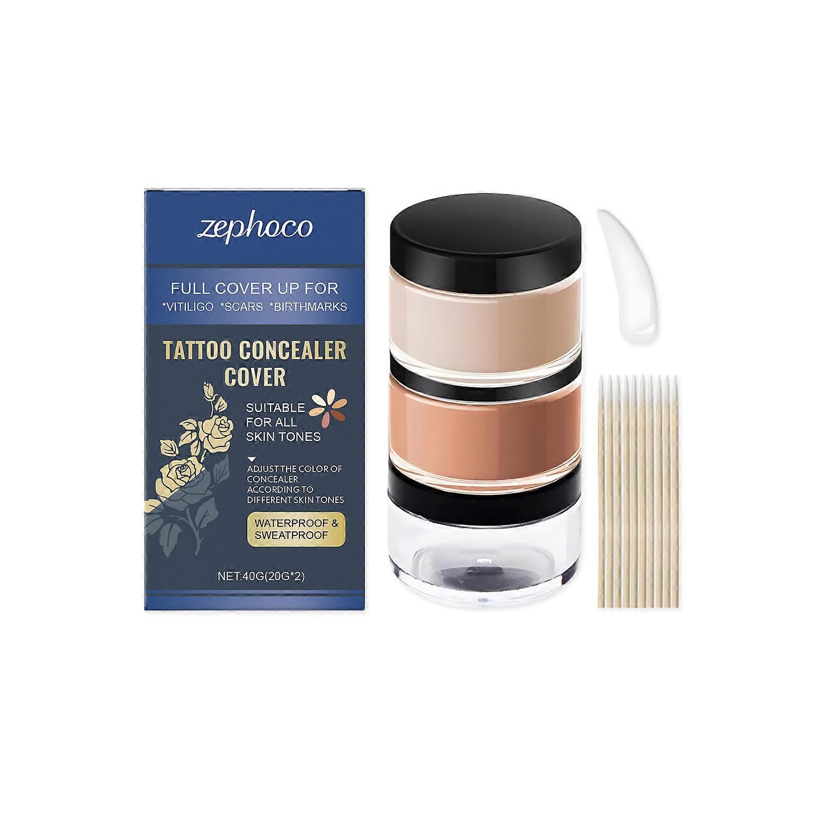 Zephoco Tattoo Concealer Covers Local Color Tattoos. It Is A Light, Thin, And Non-Heavy Invisible Care Cream