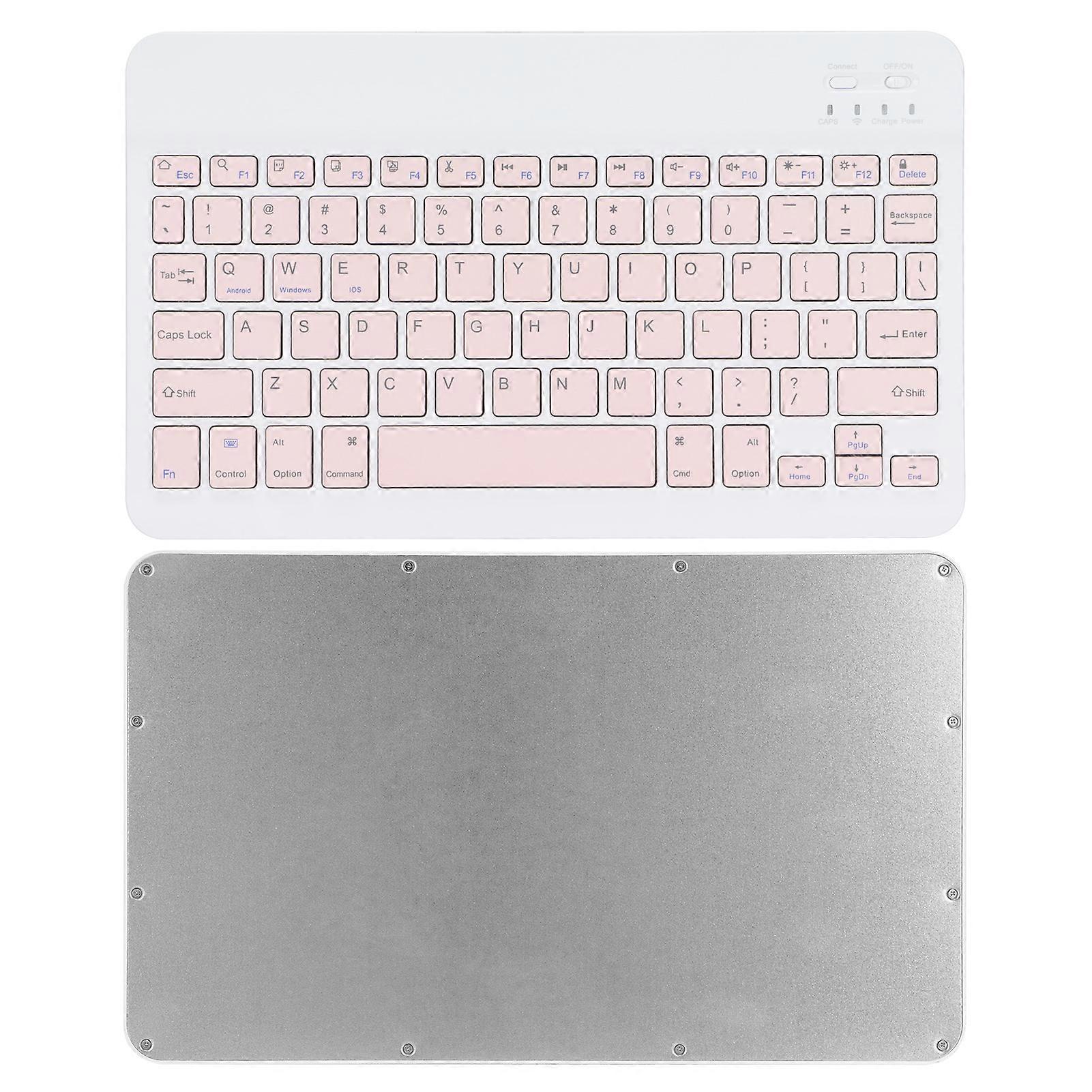 Wireless Keyboard 10in UltraSlim NonSlip Design Silent Type Fast Portable Keyboard for Android IOS/Windows(Pink )