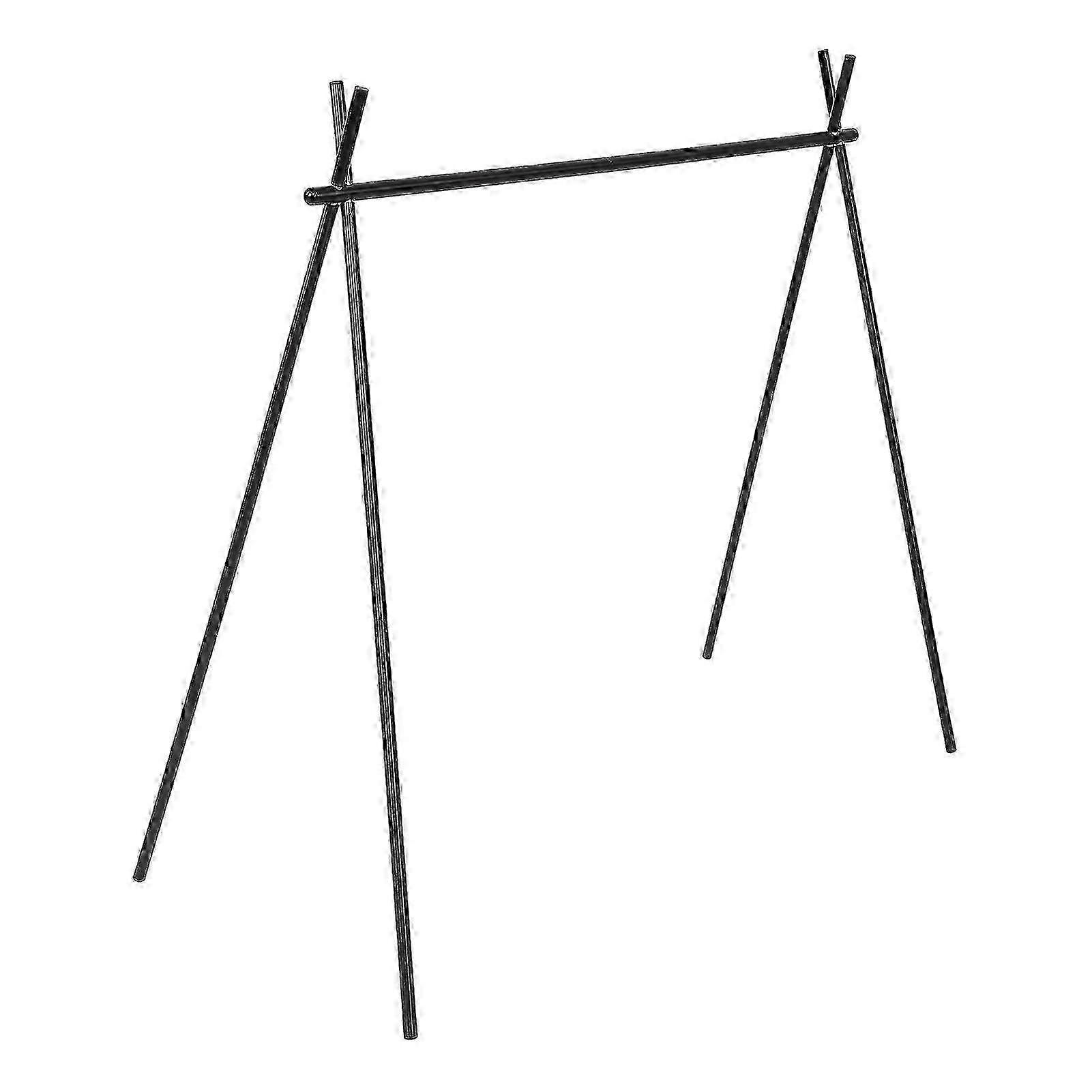Outdoor Hanging Rack - Black Tripod Structure Folding Shelf with Storage Bag for Camping, Travel & Picnic