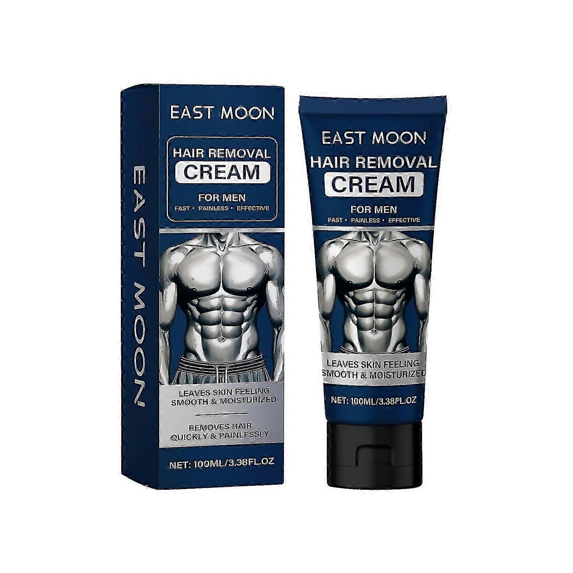 קרם להסרת שיער לגברים ללא כאבים עם שמן מנטה ויטמין E תמיסה עדינה ופעולה מהירה להסרת שיער