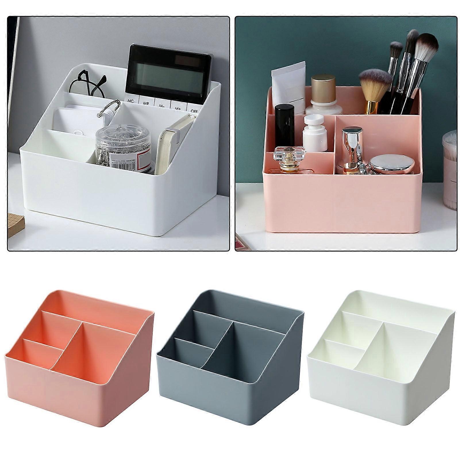 SUSUchens Multi-compartment Plastic Organizer Large Capacity Anti-slip Space-saving Storage Tidy Desktop Organizer Pink