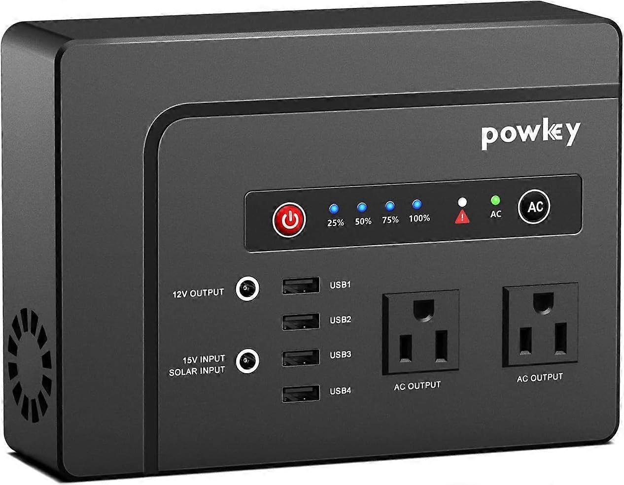 Portable Power Station 200W, 146Wh Portable Solar Generator Battery Pack with 2 Pure Sine Wave AC Outlets/4 USB A/1 DC Port, Lithium Battery Backup Po