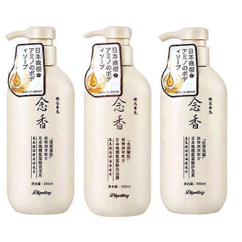 300ml Shampooing japonais / Après-shampooing / Nettoyant pour le corps, Ensemble de croissance des soins corporels pour les cheveux