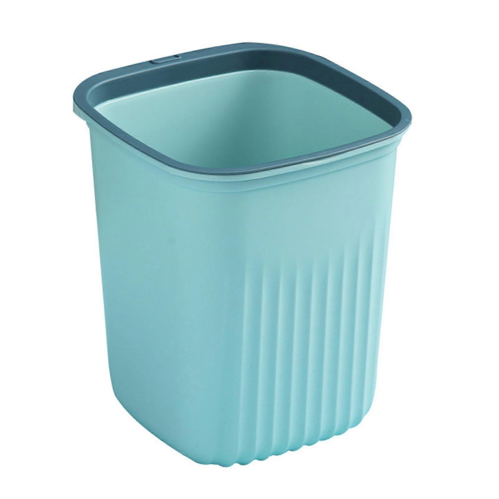 Trash Can Kitchen Office Bathroom Living Room Plastic Garbage Bin with Pressing Ring