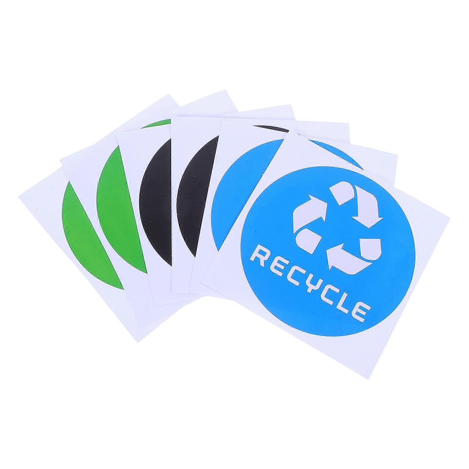 Waste Sorting Trash Classification Box Stickers for Recycling Bins 6Pcs