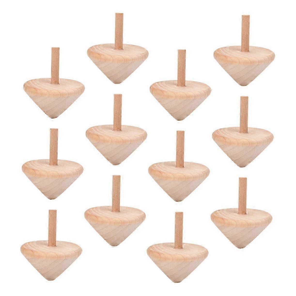 Wooden Gyroscopes Toys Pack of 24, Colorful Self Twisted Spinning Tops for Kids, Painted Rotating Table Tops