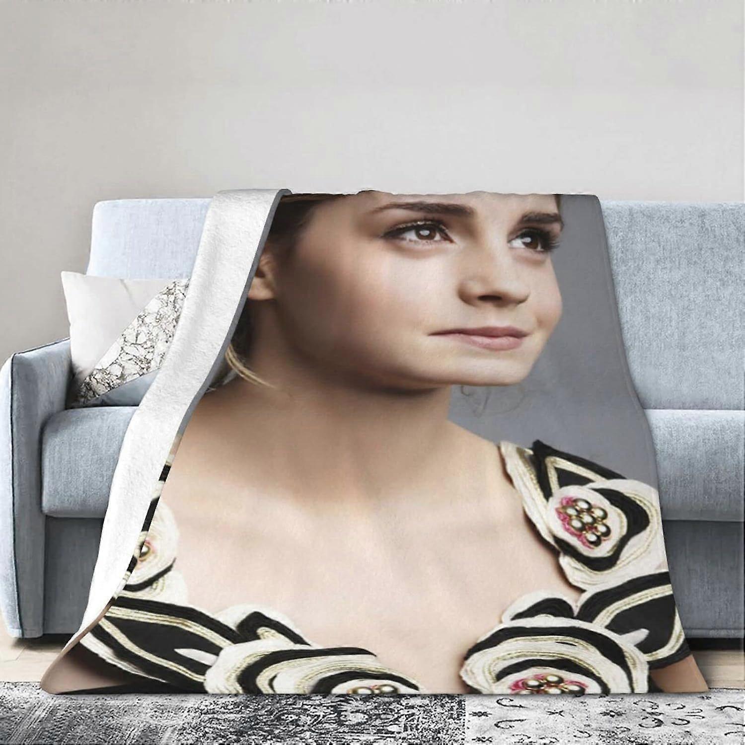 Emma Actor Watson Fleece Throw Blanket Lightweight Plush Fluffy Warm Soft Cozy Blankets Air Conditioner Blanket Perfect -okhfg405