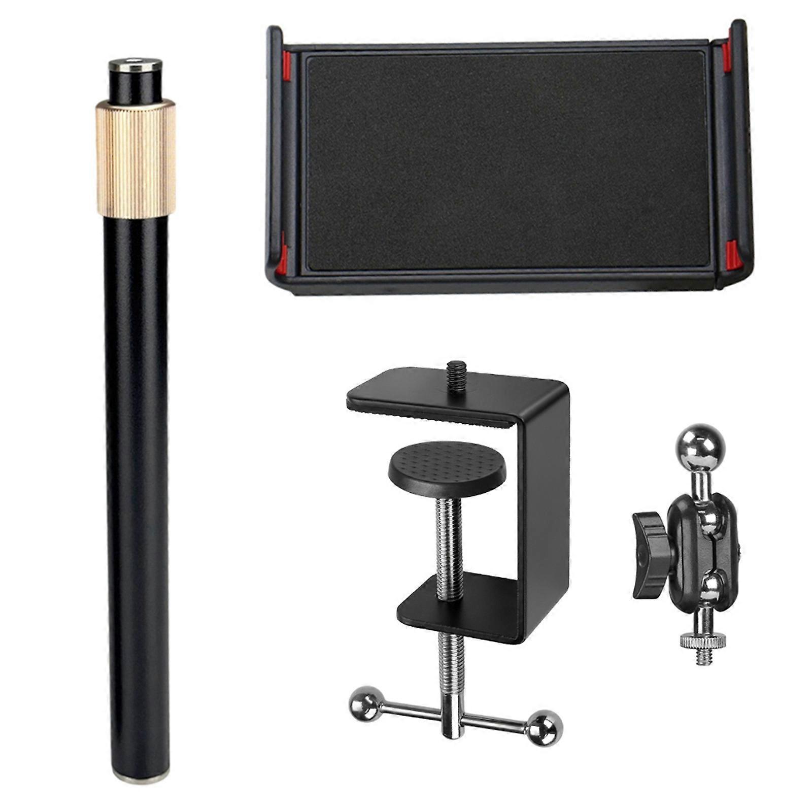 Extendable Rod Clamp Tablets Stand Mount Retractable Arm Phone Holder for Live Streaming Selfie Photography MultiPosition Multicolor