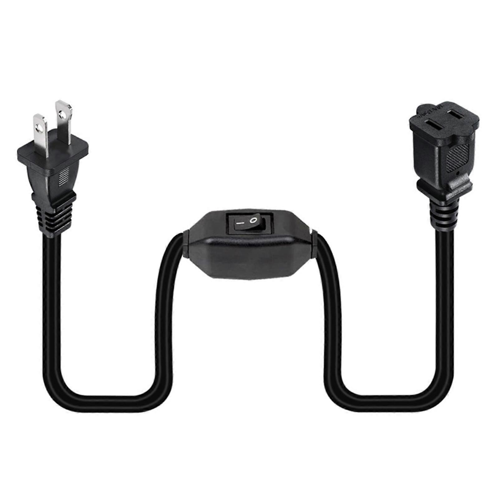 Power Extension Cord, NEMA 1-15P to 1-15R Alternating Current Outlet Extension Power Cable,12.6inch Power Cord Multicolor