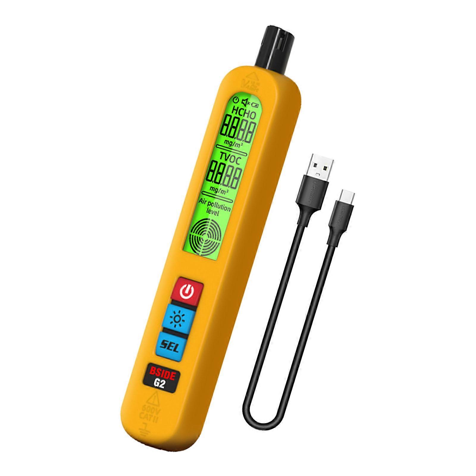 Handheld Formaldehyde Tester With Rechargeable Battery Real Time Air Quality Analysis For Home Office Multicolor
