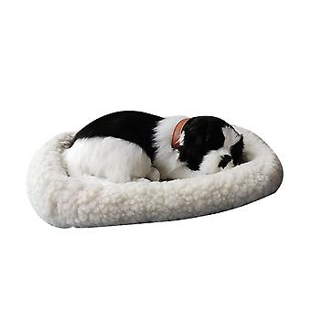 Realistic Sleeping Plush Breathing Cat Furry Dog With Mat Creative Animals Decor
