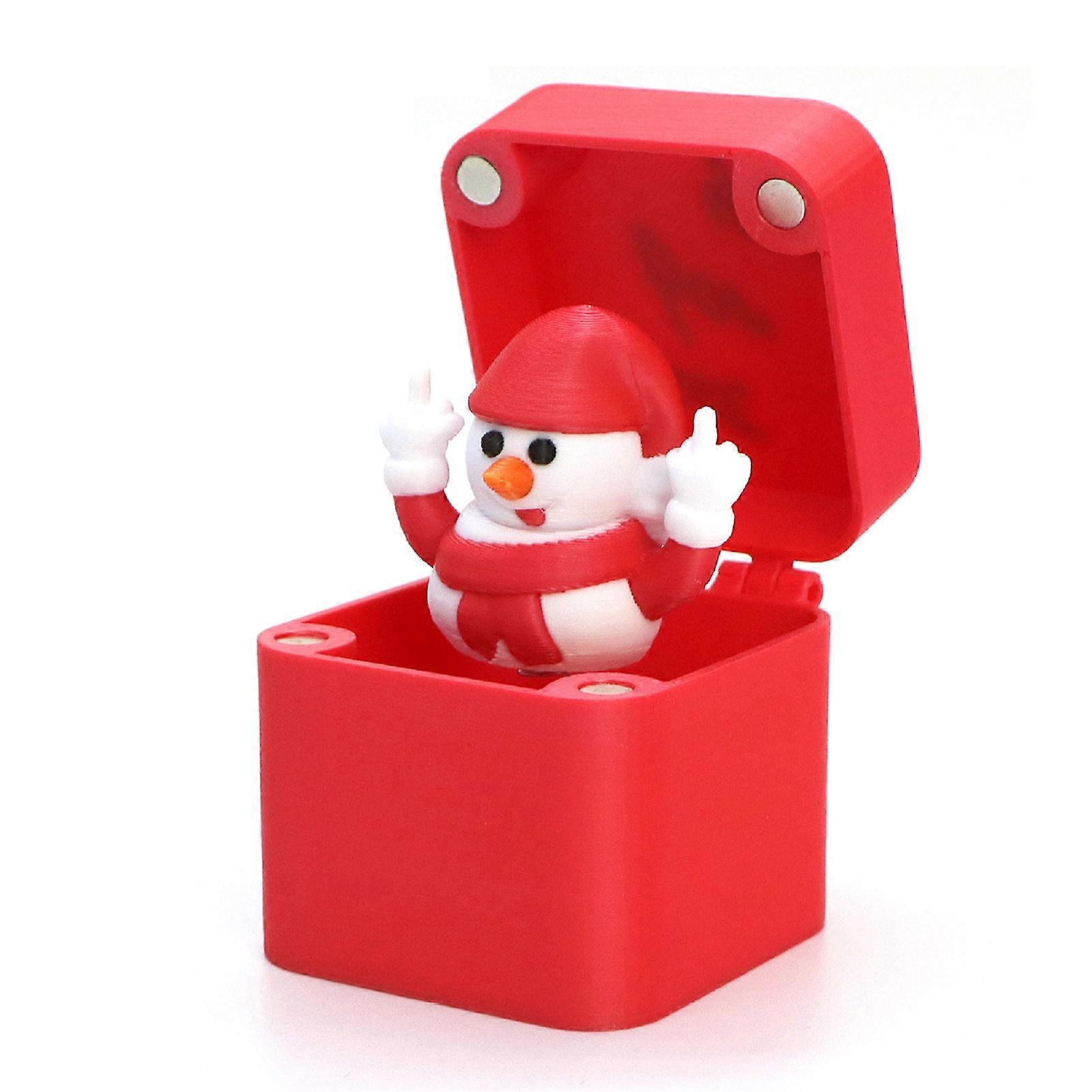 Caixa de Natal com Pegadinha do Dedo do Meio, Caixa de Presente Surpresa com Papai Noel e Alce, Presente de Natal Divertido e Inusitado para Adultos e Crianças