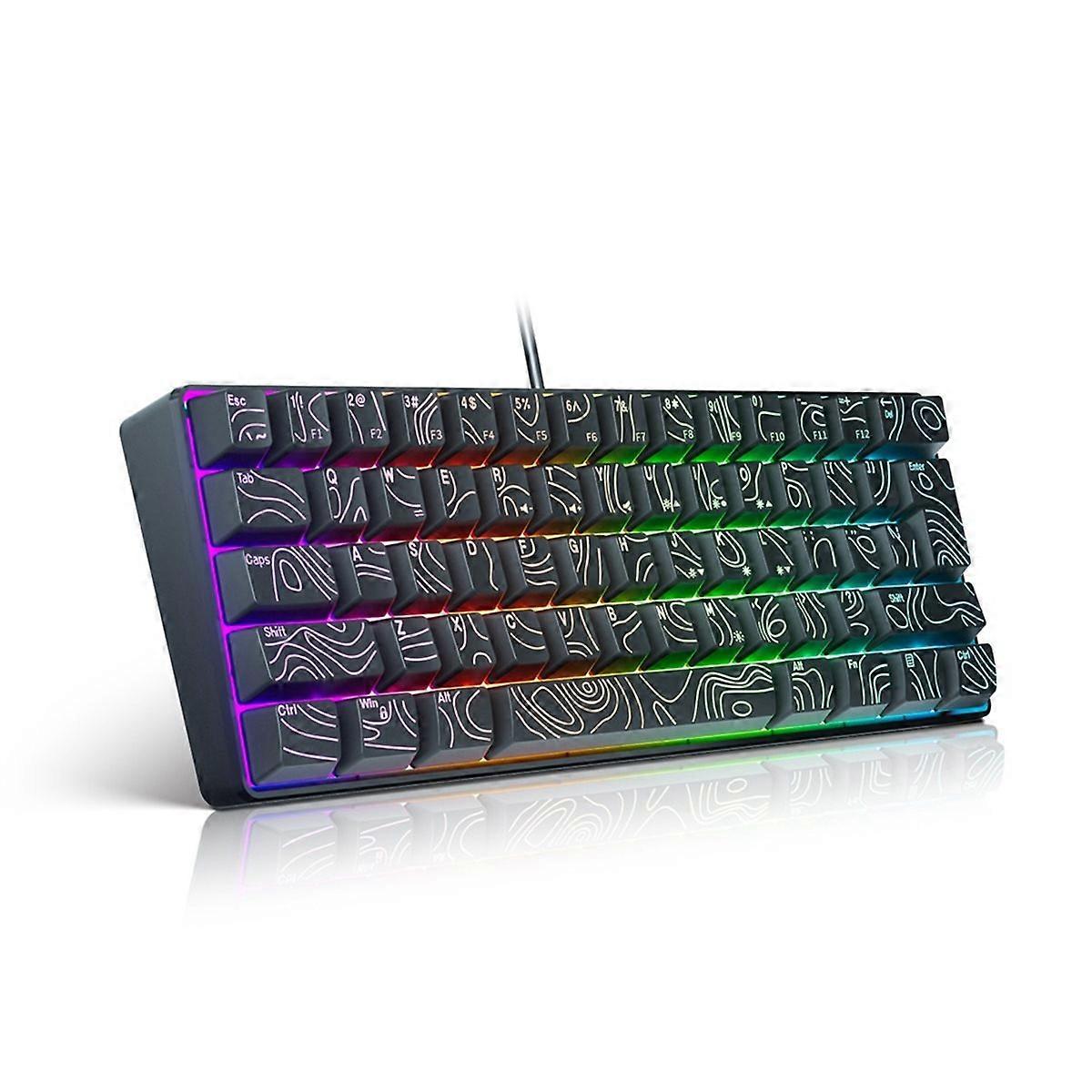 61 Keys RGB Mechanical Keyboard,Portable USB Wired Keyboard Blue Switch for PC Gaming Laptop