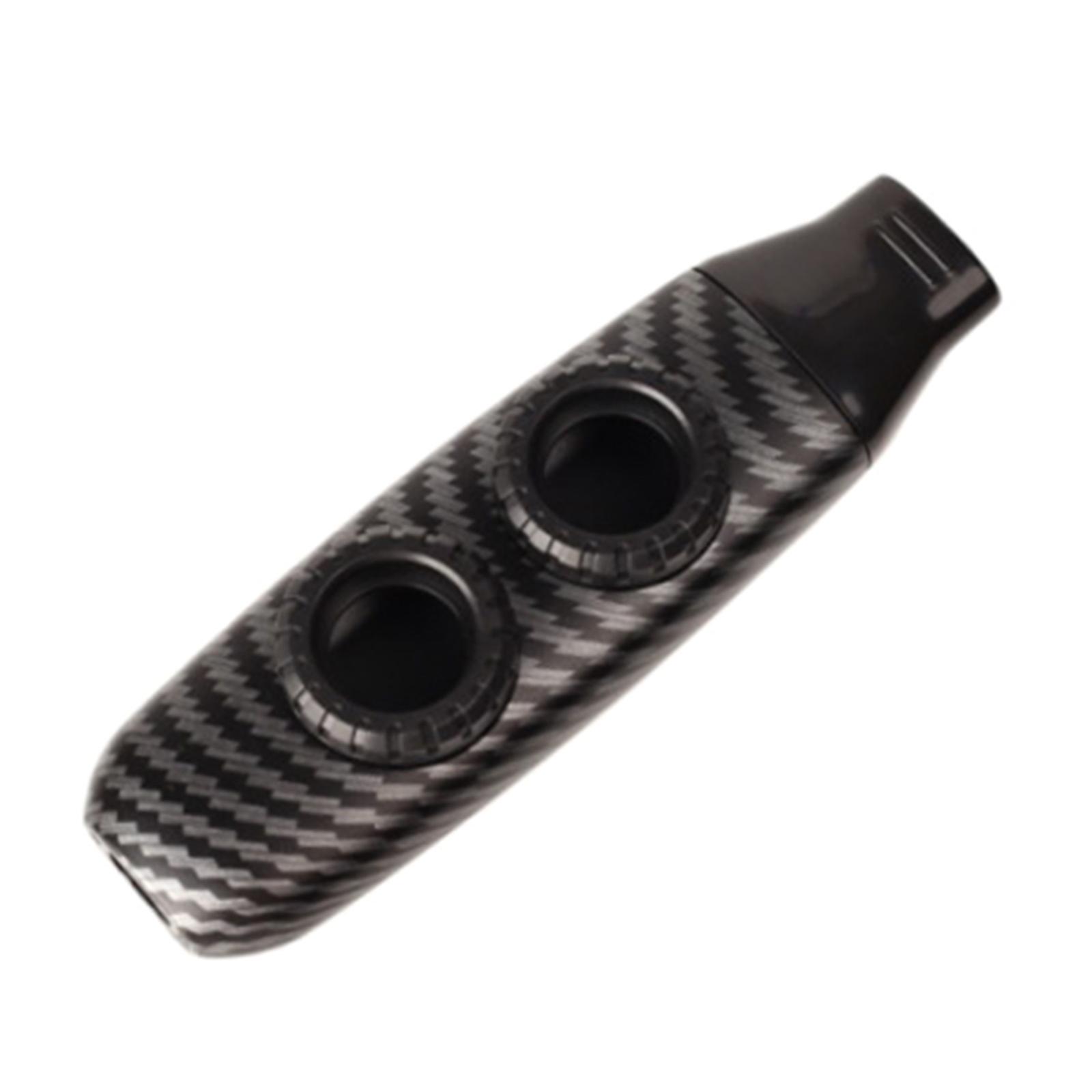 Double Membranes Kazoo ABS Double Flutes Hole Kazoo Portable Musical Instruments for Kids Adults Beginner Easy to Carry  Carbon fiber pattern