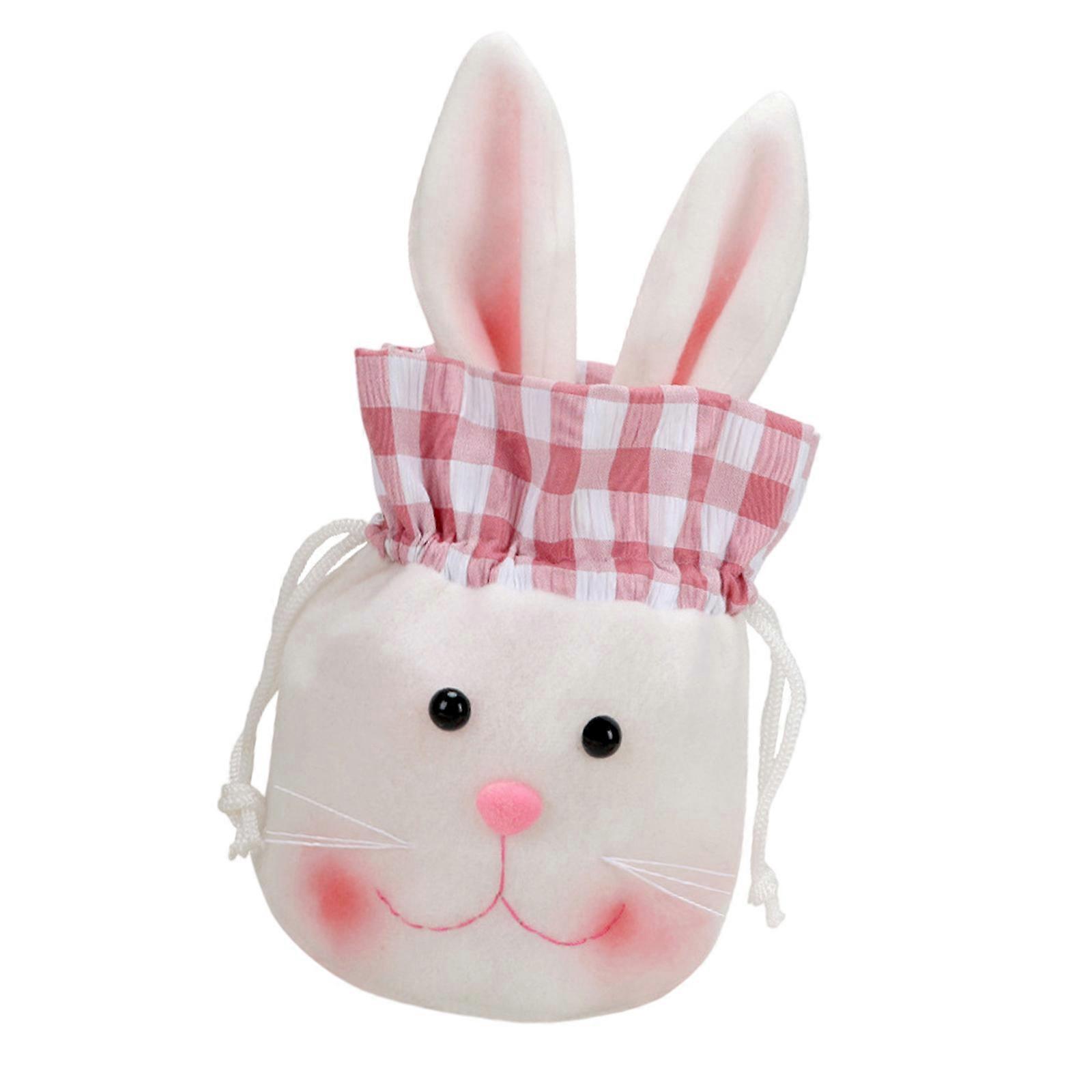 Easters Rabbit Velvets Sacks for Candy and Chocolates Stylish Gift Packaging Bag with Drawstring Present Wrapping Pouch  Red