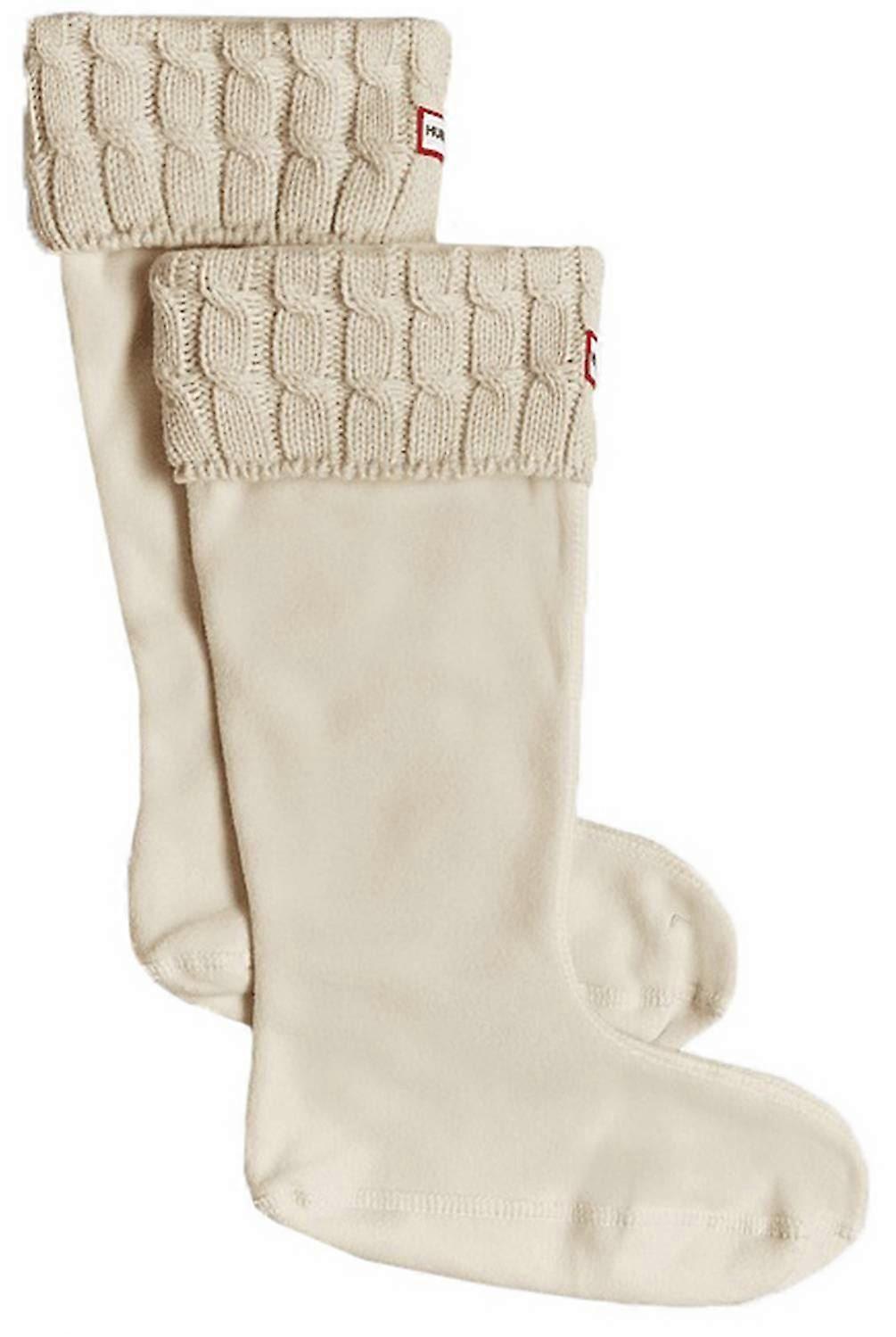 Hunter 6 Stitch Cable Cuff Tall Boot Socks - Hunter White
