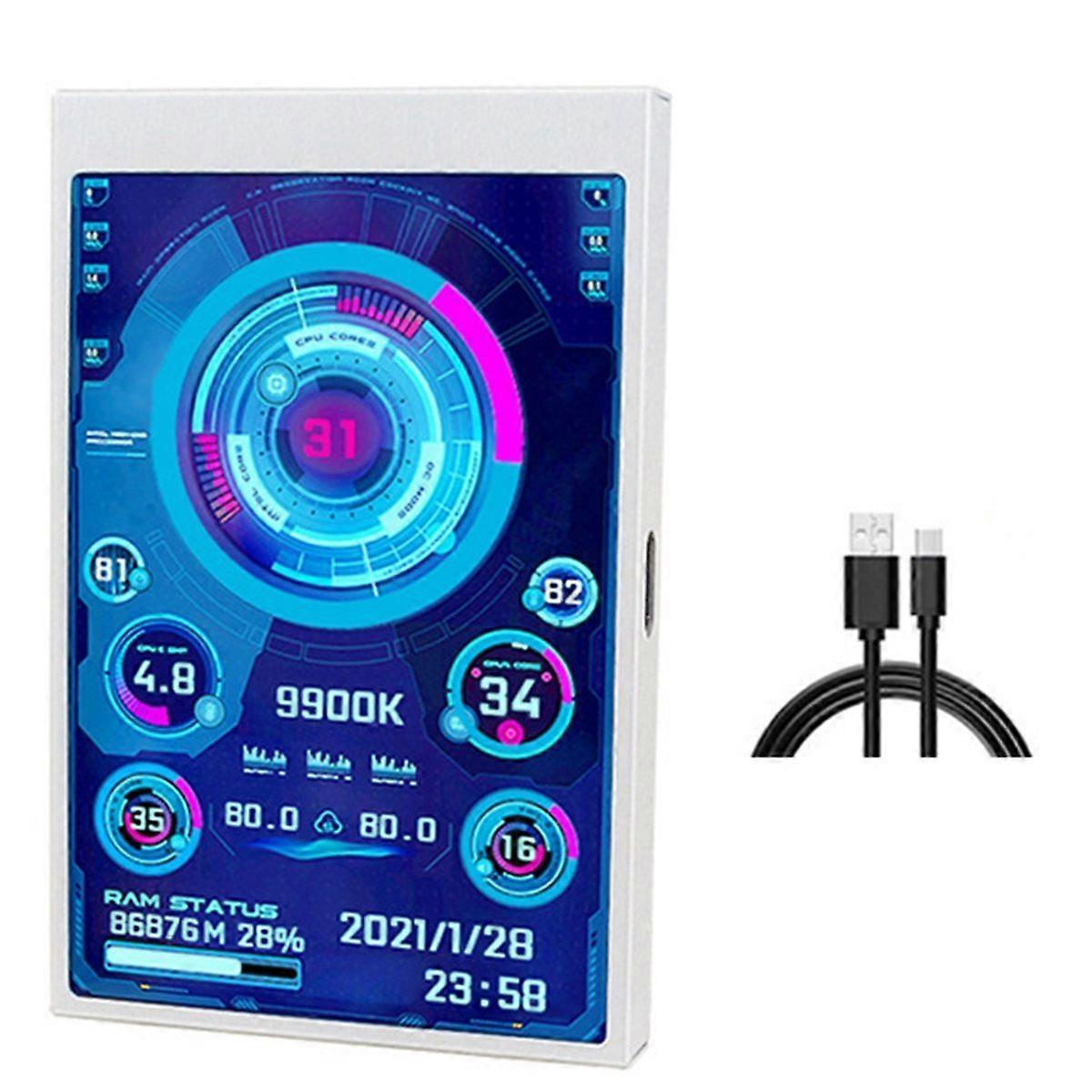 3.5 Inch IPS Type C Secondary Screen for Computer CPU GPU RAM HDD Display 320x480 USB LCD Monitor Fr