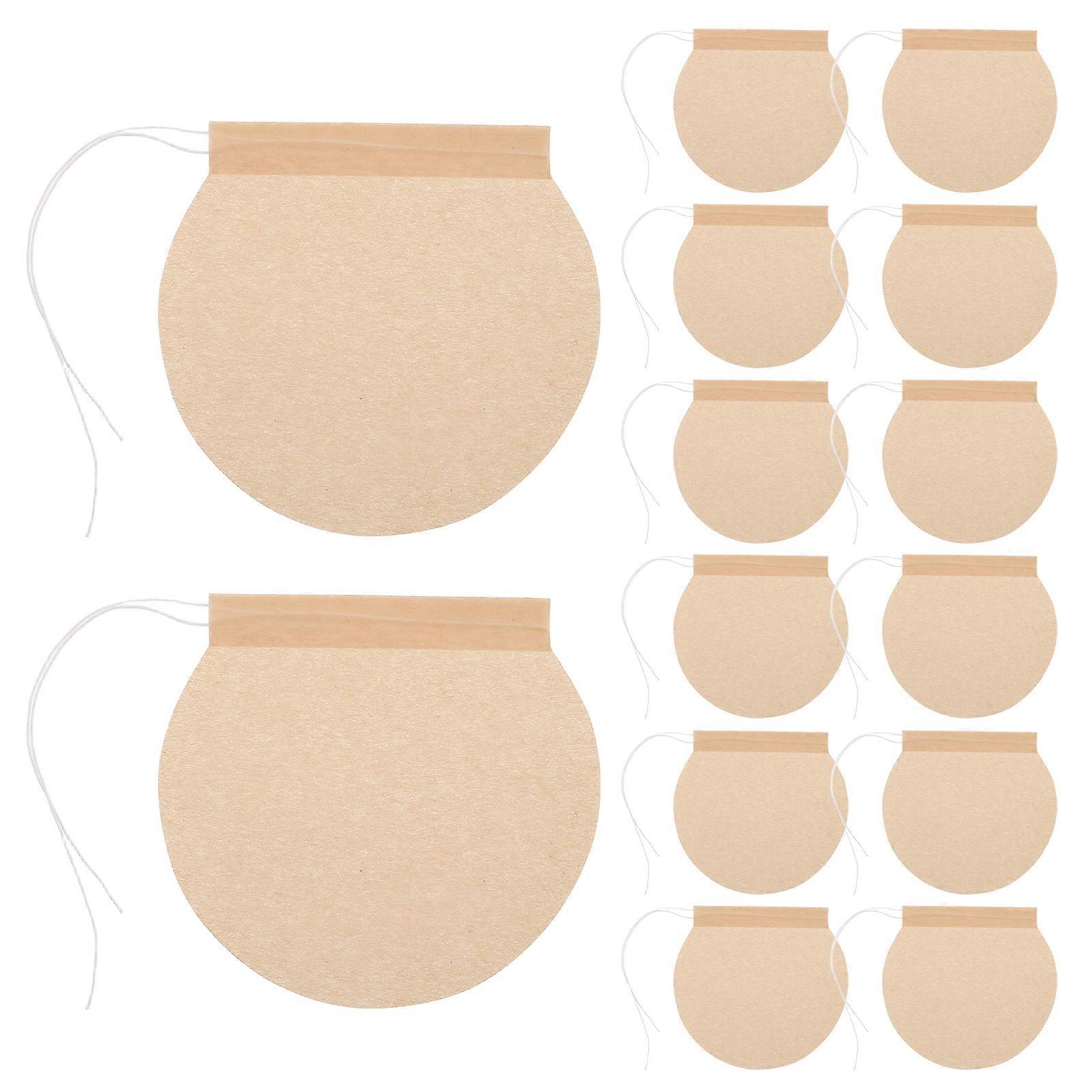 Round Disposable Tea Filter Bags for Brewing Tea 100Pcs Drawstring Style