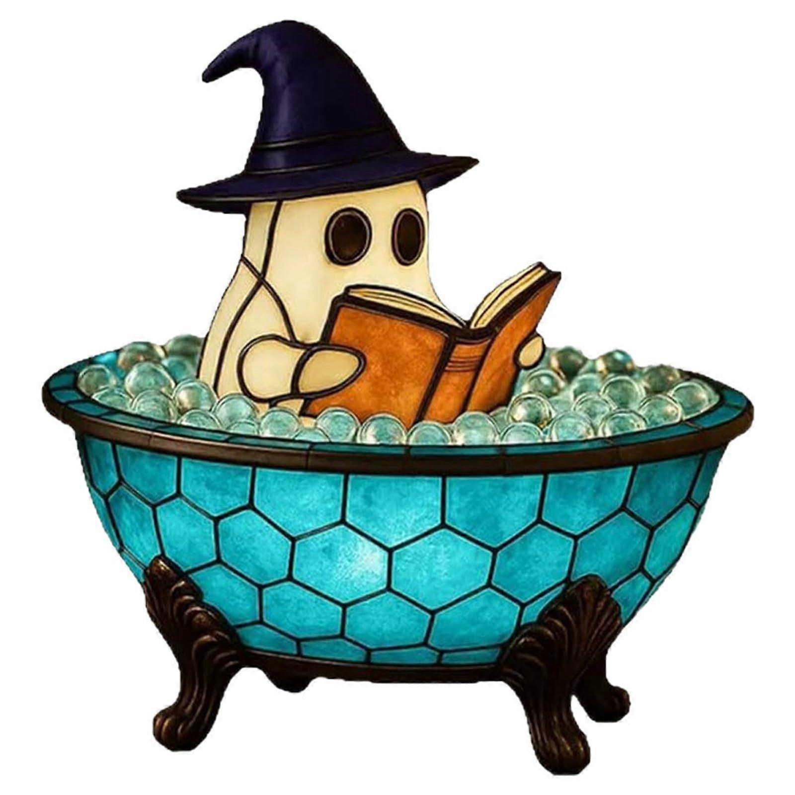 Halloween Ghost Reading Book Lamp LED Ghost Night Light, 11x10cm BlueA, ColorChanging Mood Lamp