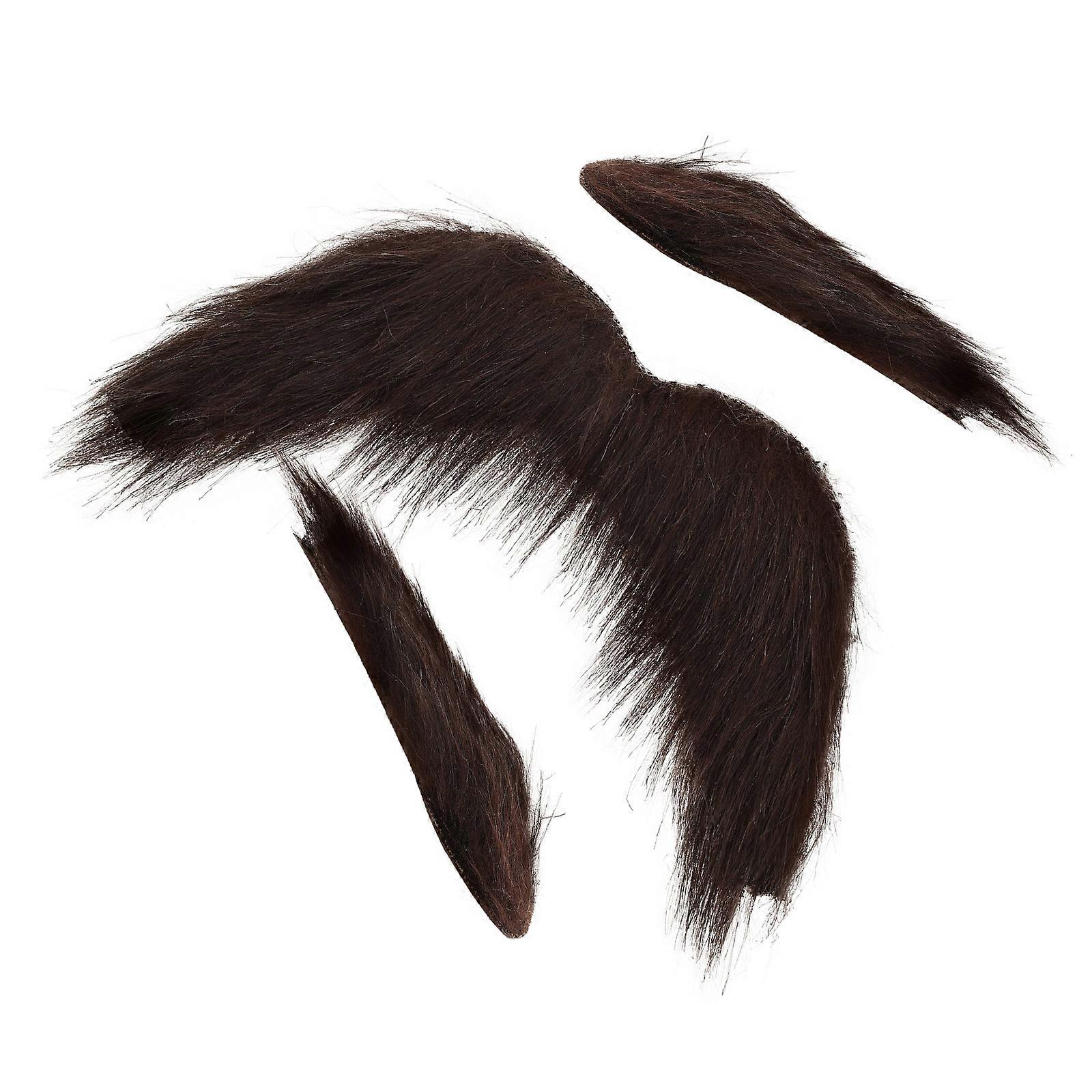 Cosplay Prop Simulation Beard Eyebrow for Party Use 1Set Brown