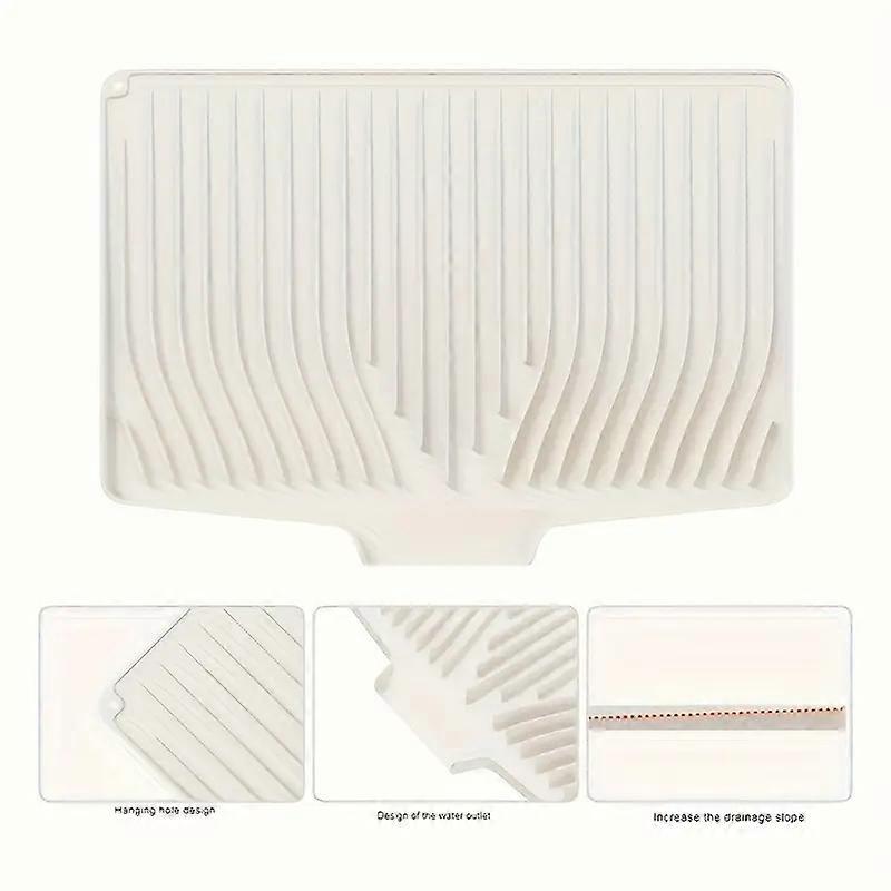 Silicone angled drain mat, a modern kitchen accessory, easy to clean, designed specifically for small kitchens.
