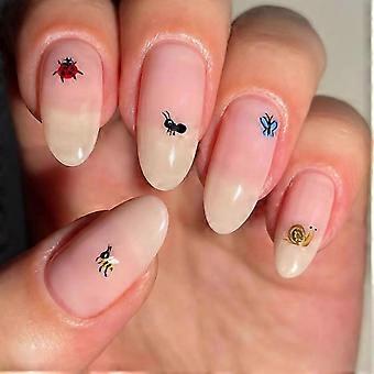 Press on Nails Medium Milky White Fake Nails Tips Full Cover Almond False Animals Nails for Women and Girls 24PCS beige 1 Fl Oz (Pack of 1)