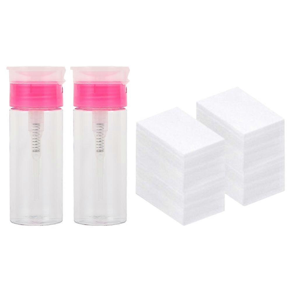 Nail Polish Remover Bottles Set for Storage 2Sets with Remover Pads